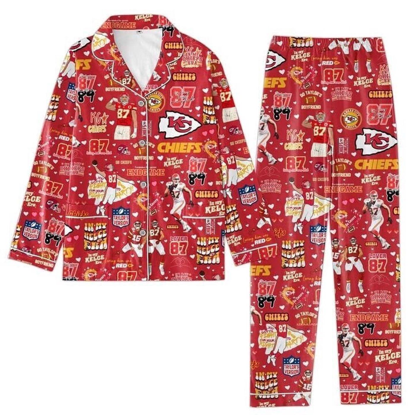 Silk Pajama Set: Taylor Kelce & Boyfriend Pajamas Taylor Eras Tour