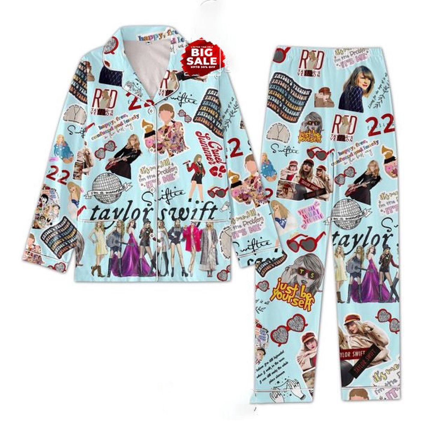 Shop Taylor Pajamas Set & The Eras Tour Merch: Taylor Version 2023