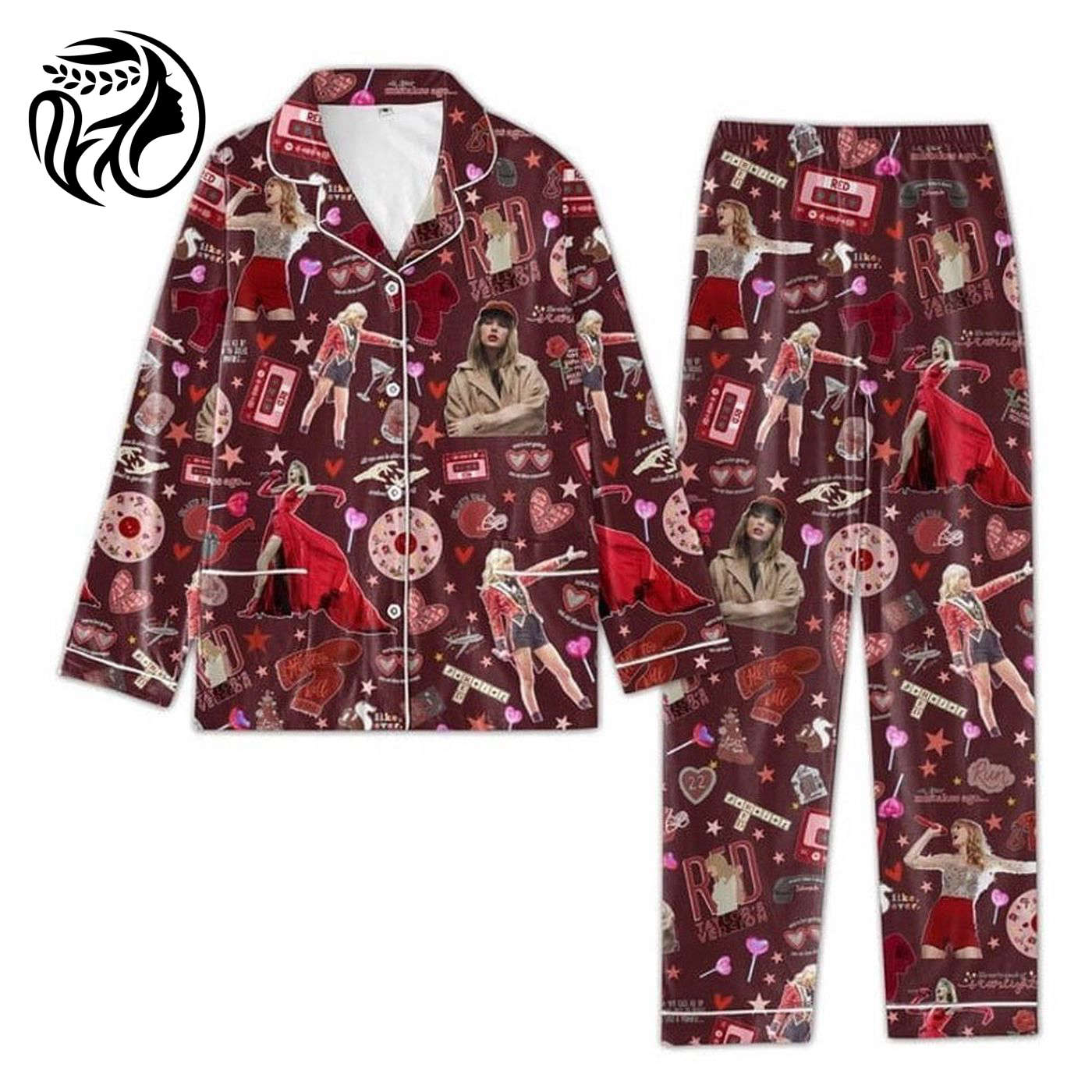 Stylish Taylor Pajamas Set: Red Eras Tour & Taylor Version - Shop Now!