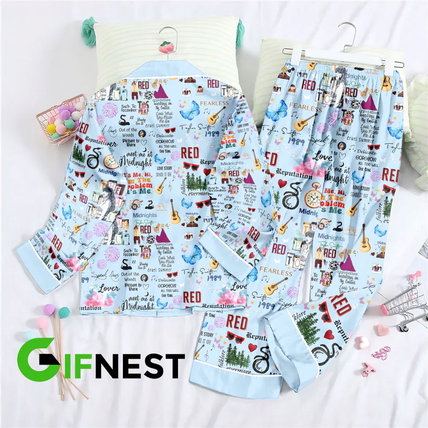 Stylish Taylor Swift Button Down Pajamas Set 2 – Shop VANDH 252 Now!