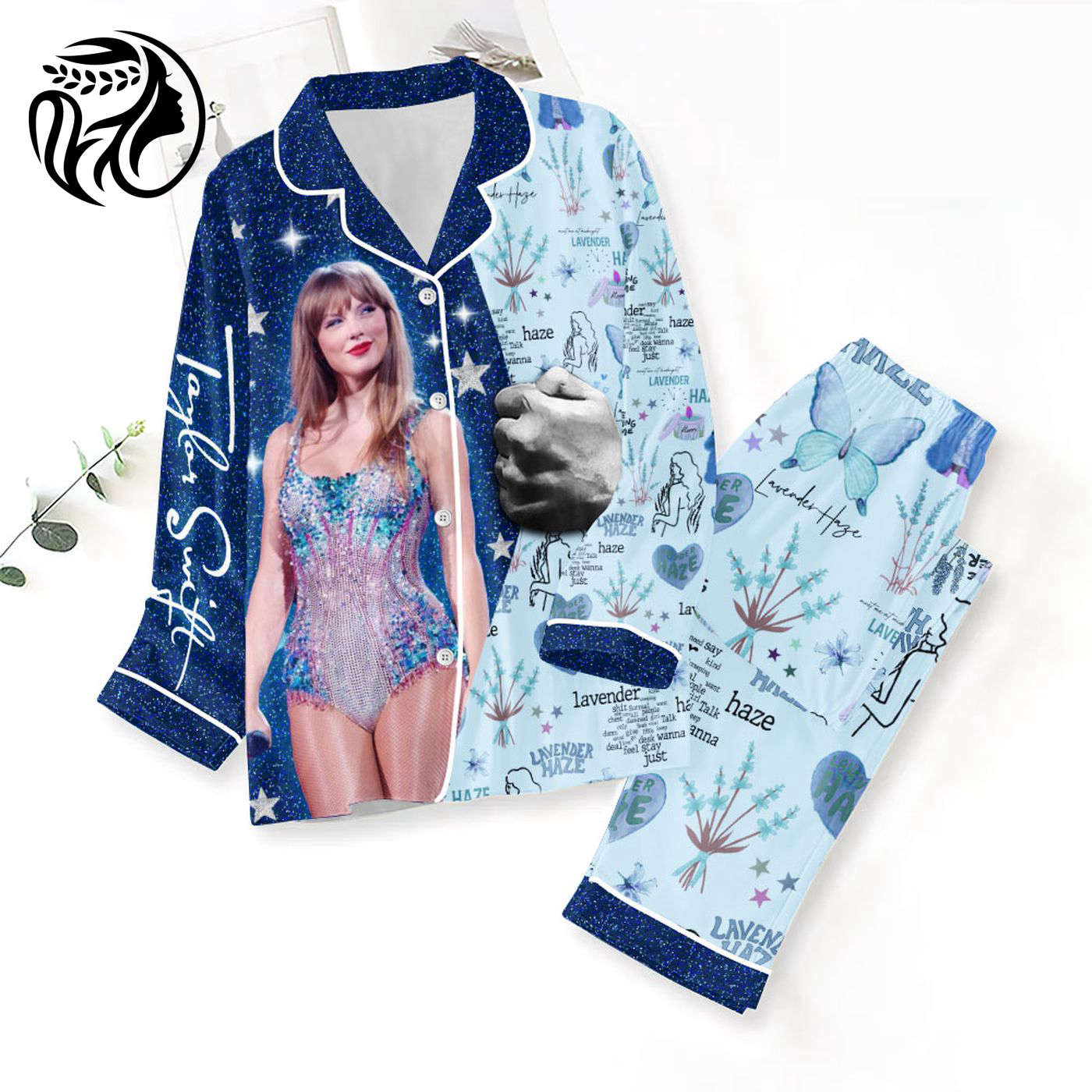 Stylish Taylor Swift Button Down Pajamas Set – ANHNV 3293: Comfy & Trendy Sleepwear