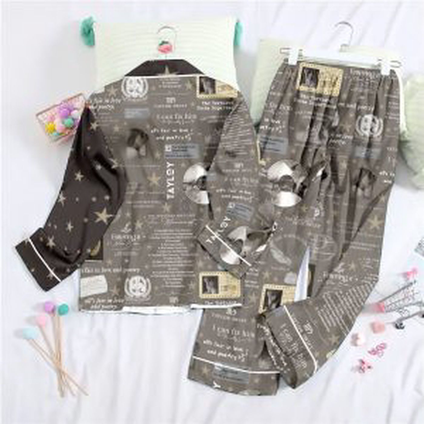 Stay Comfy in Style with Taylor Swift Button Down Pajama Set – ANHNV 3770