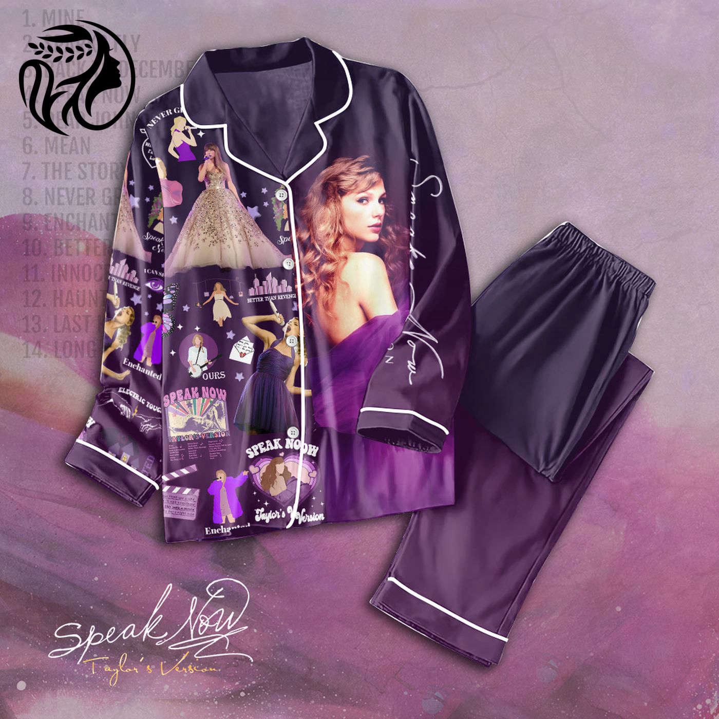 Taylor Swift Button Down Pajamas Set - Perfect Gift for Fans