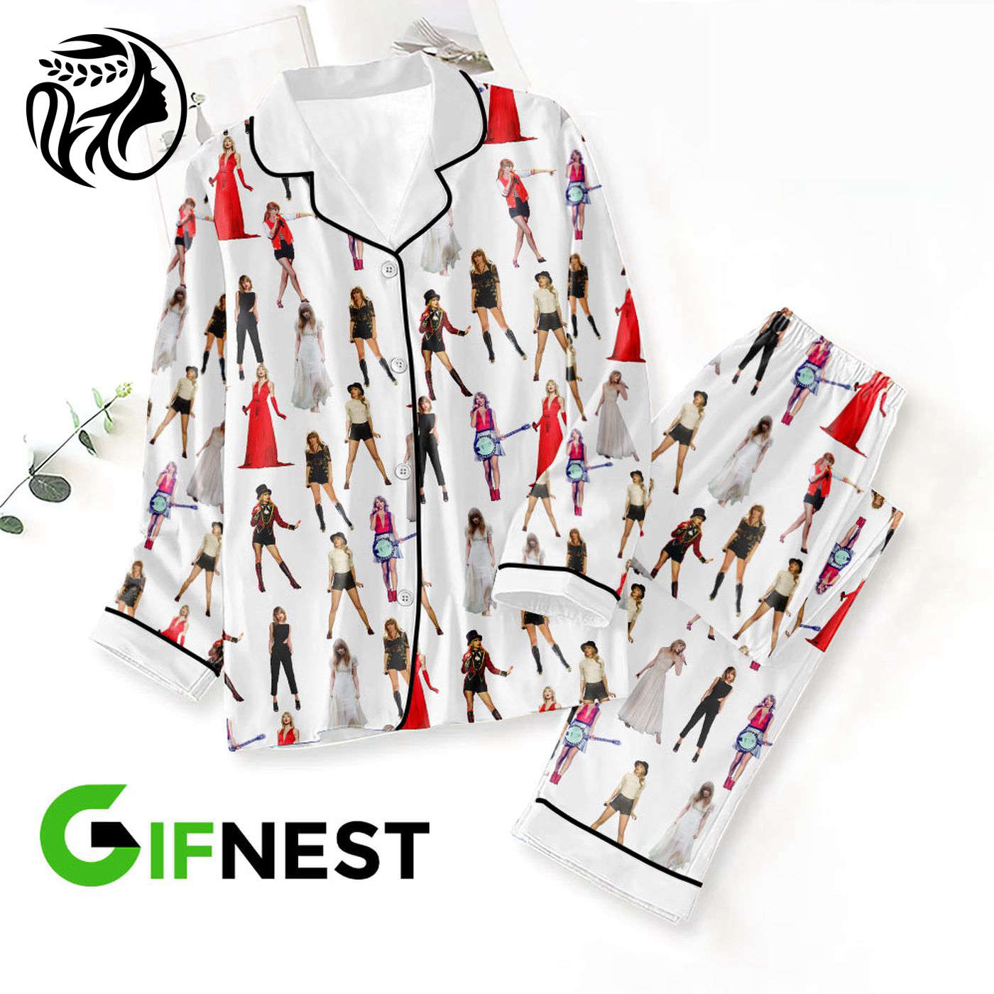 Taylor Swift Pajama Set: Stylish Button Down Gift for Fans