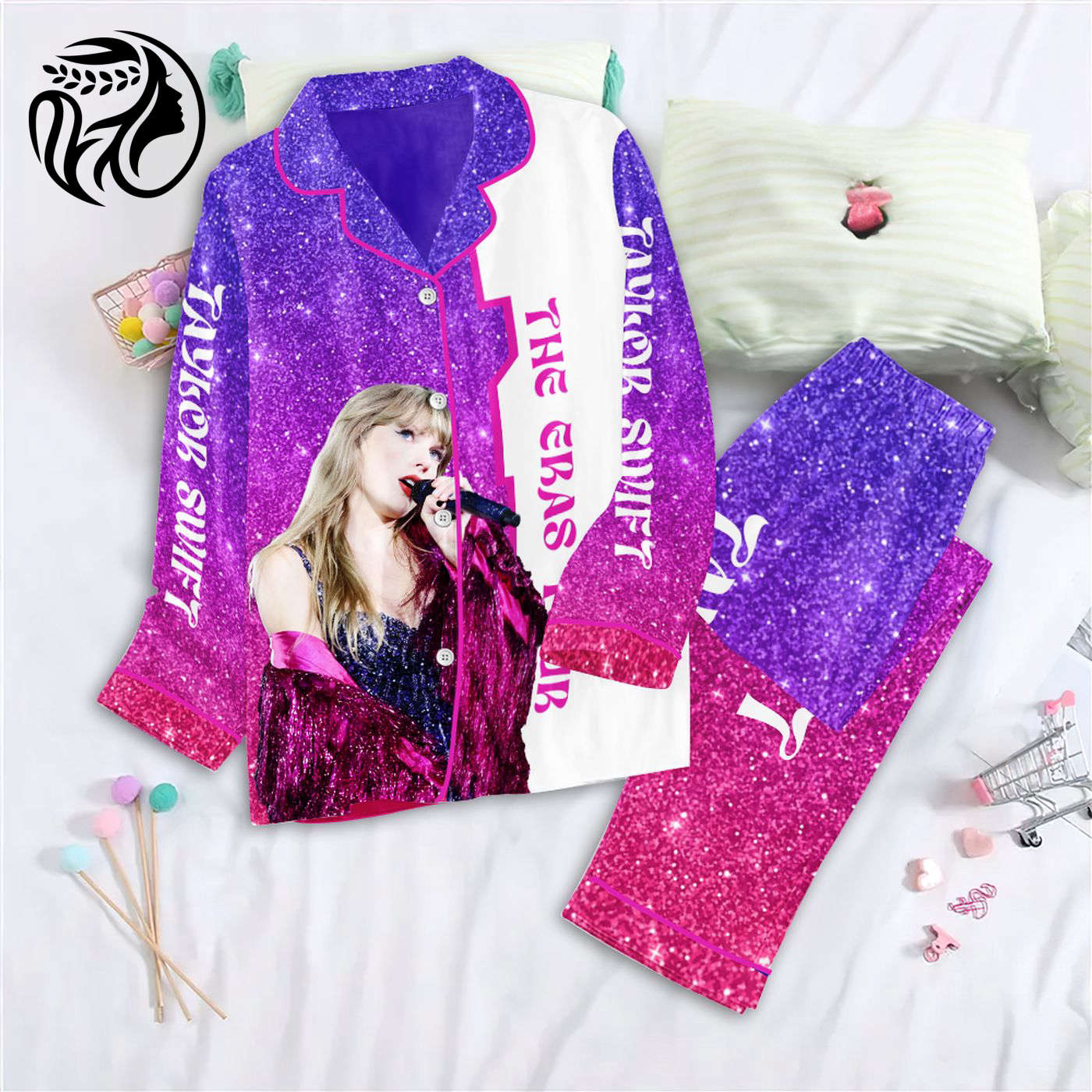 Stylish Taylor Swift Pajamas Set – NGHIAVT 0717: Comfortable & Trendy Button Down Sleepwear