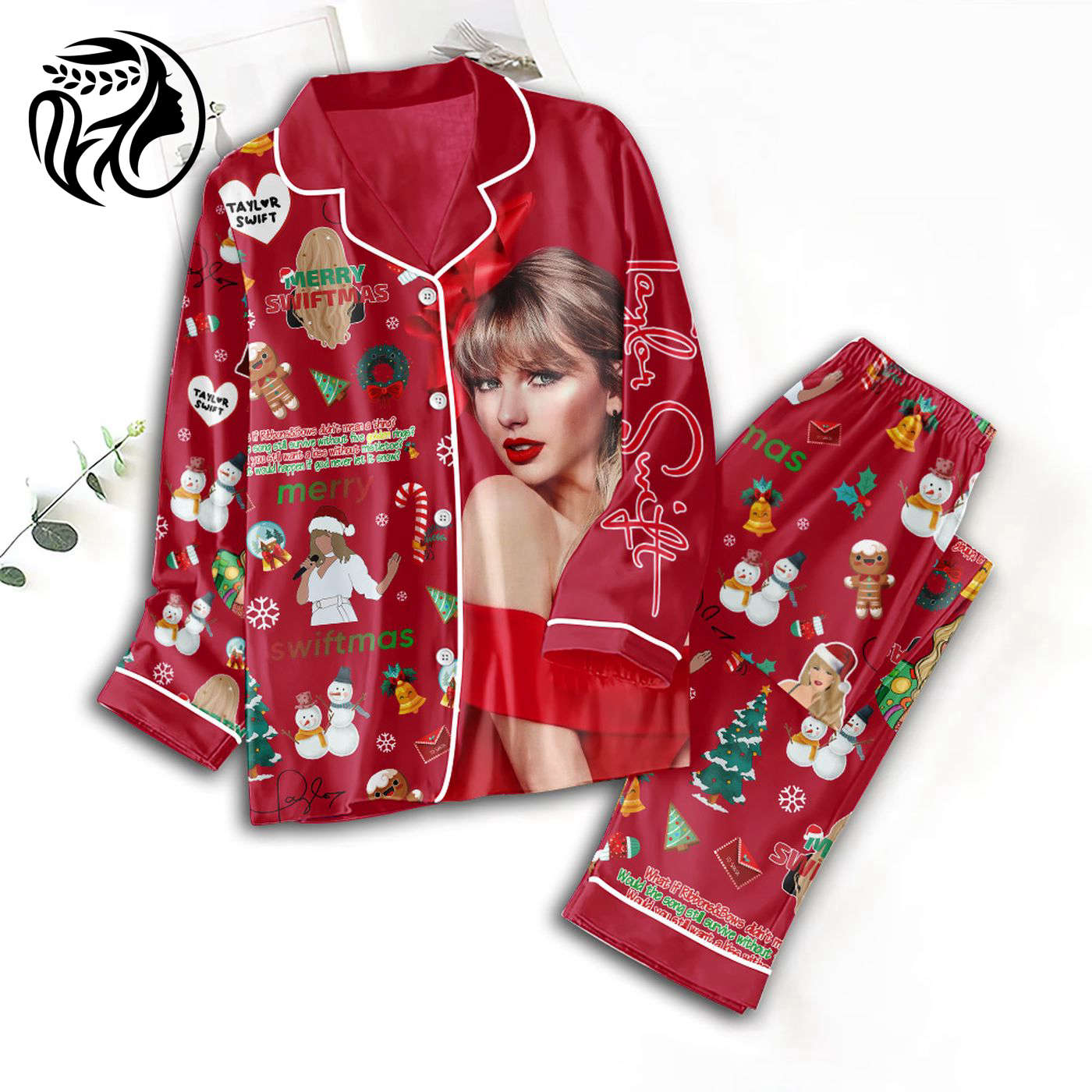 Taylor Swift Button Down Pajamas Set – Stylish Sleepwear for Swifties TANTN 3040