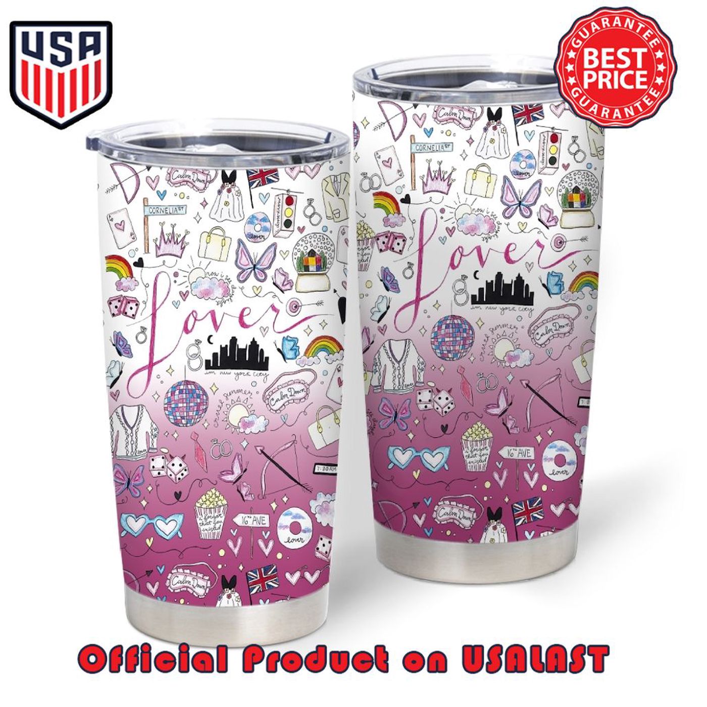 Taylor Swift Calm Down Lover Album Tumbler – Stylish and Durable Music Merchandise by Taylor Swift