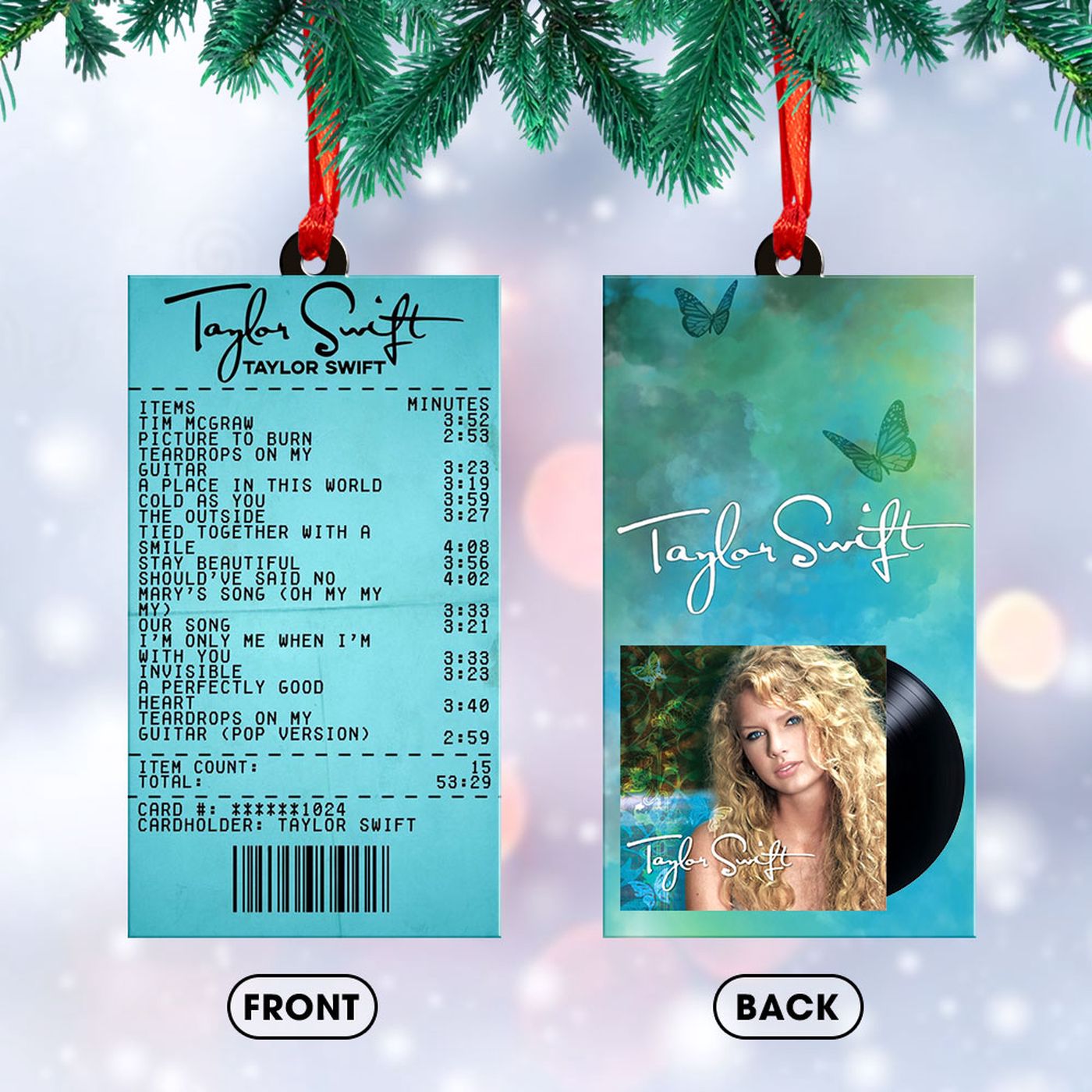 Taylor Swift Custom Shape-sided Acrylic Ornament Gift