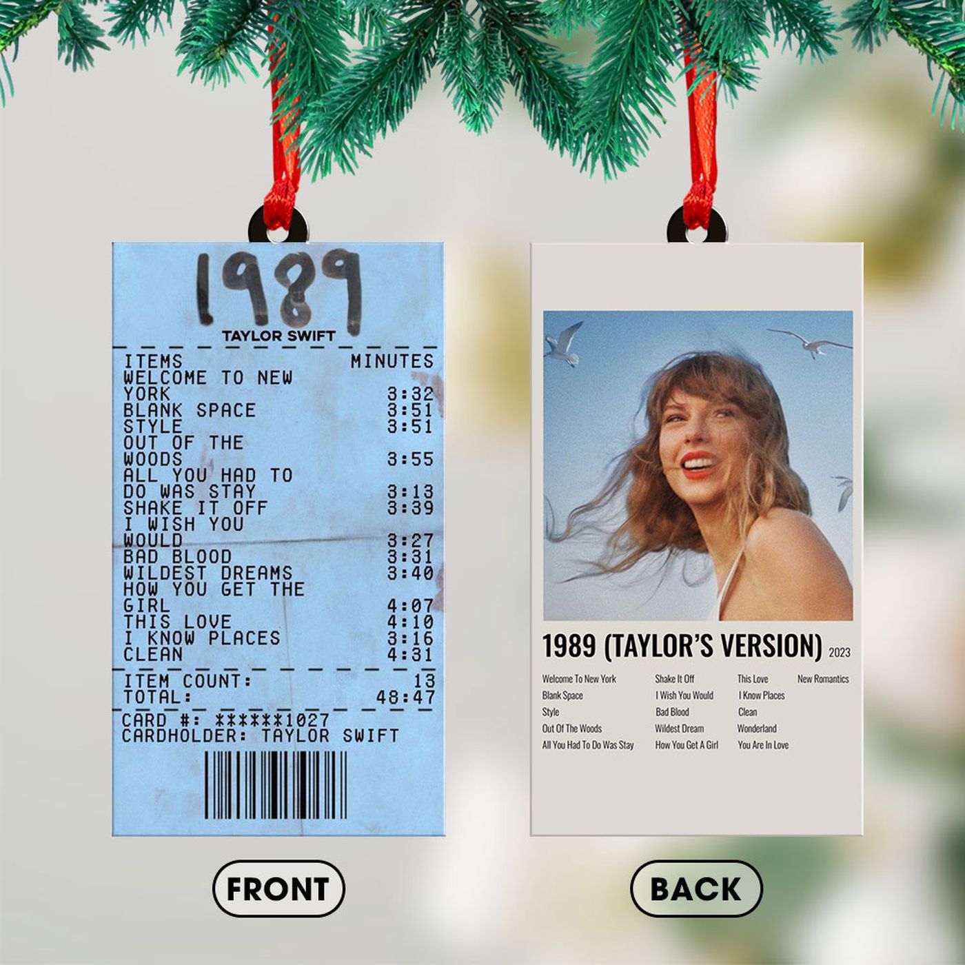 Taylor Swift Custom Shape-sided Acrylic Ornament Gift