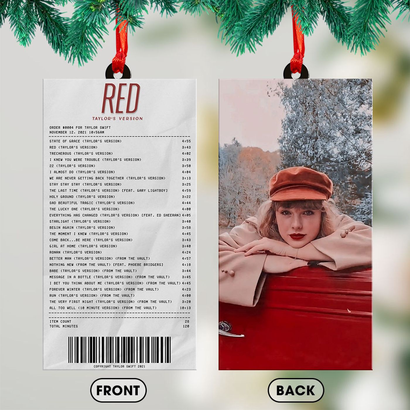 Taylor Swift Custom Shape-sided Acrylic Ornament Gift