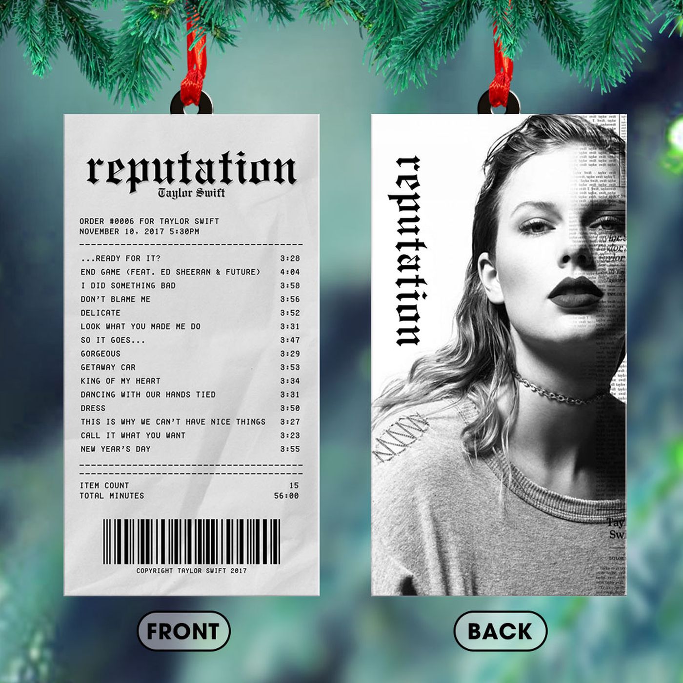 Taylor Swift Custom Shape-sided Acrylic Ornament Gift