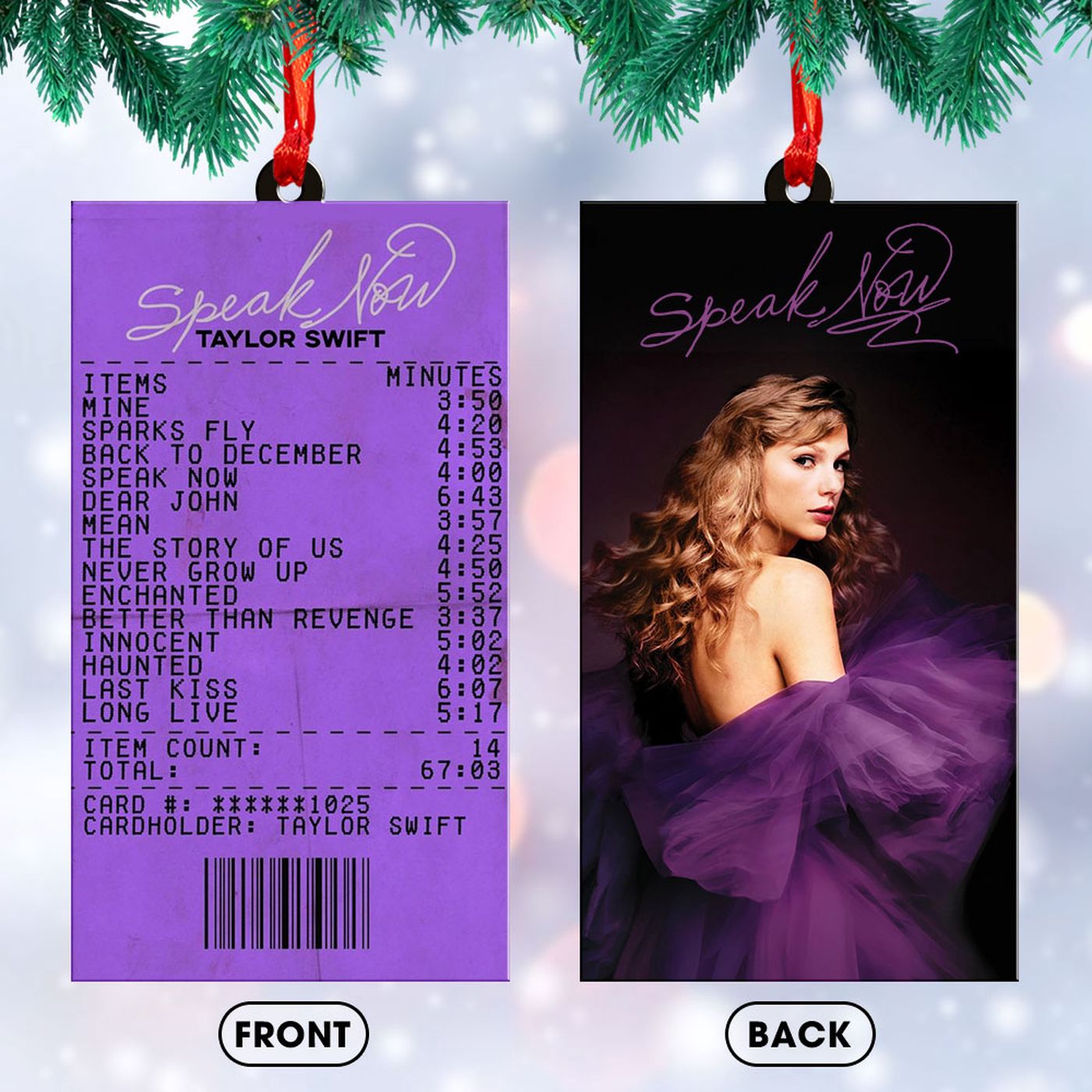Taylor Swift Custom Shape-sided Acrylic Ornament Gift