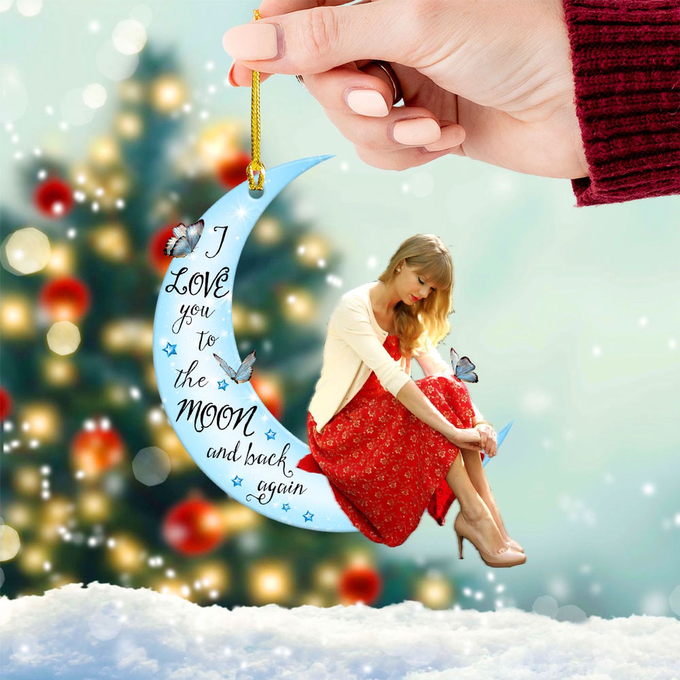Taylor Swift Custom Shape 2-sided Acrylic Ornament  – Gift for Christmas Day