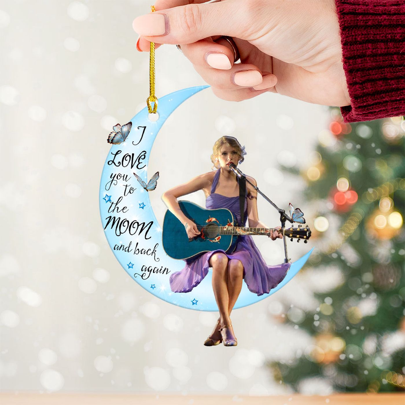 Taylor Swift Custom Shape 2-sided Acrylic Ornament  – Gift for Christmas Day