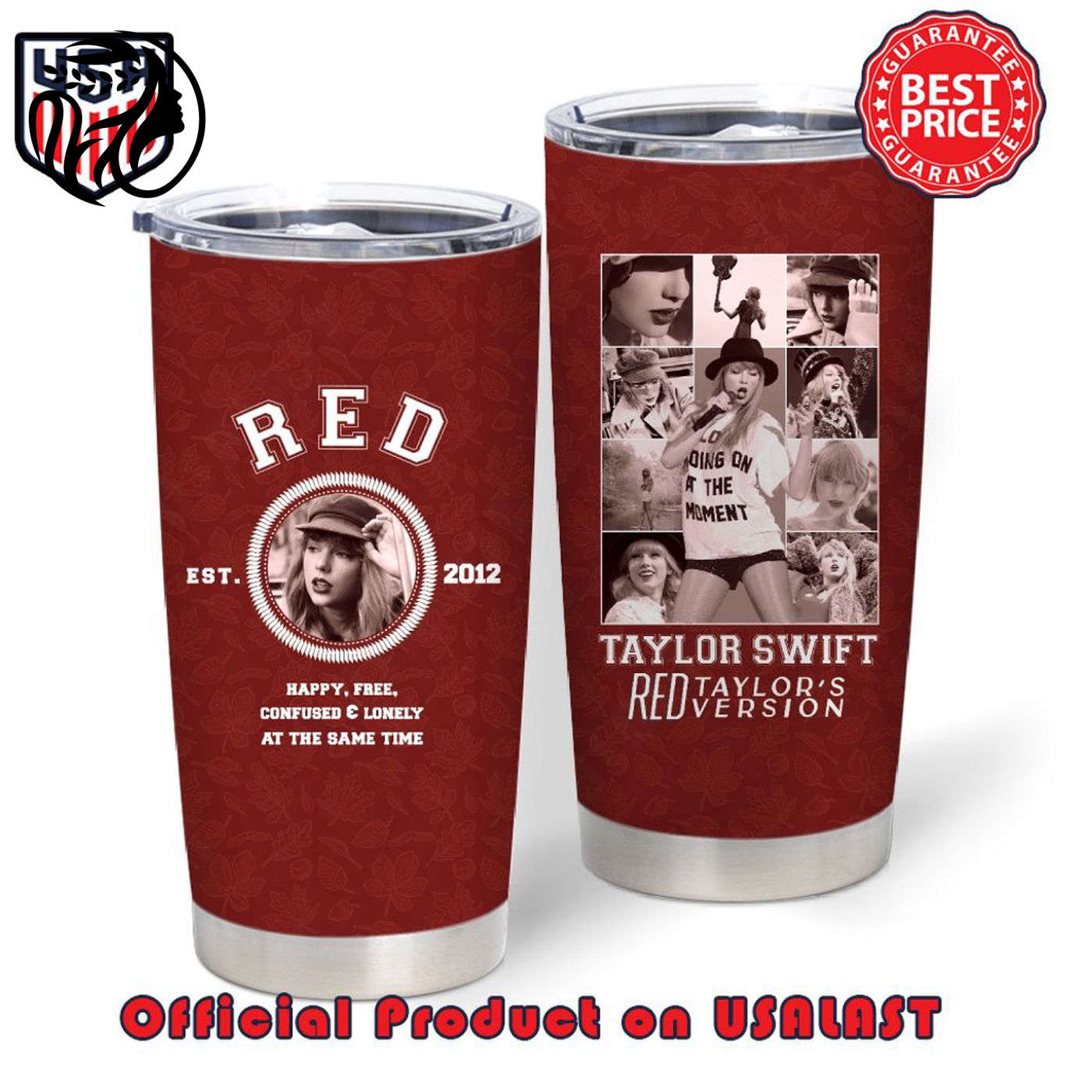 Taylor Swift Red Album Tumbler – Happy Free Confused: Taylor’s Version – Limited Edition
