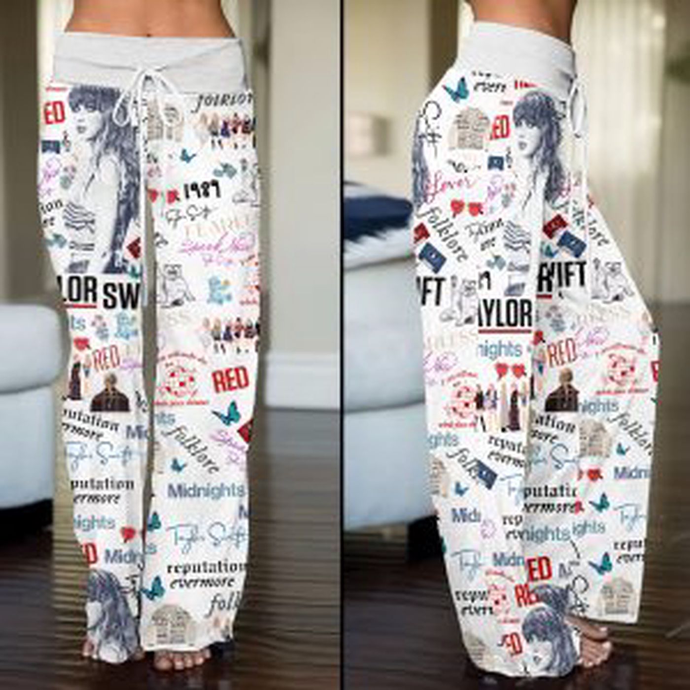 Taylor Swift High-Waisted Straight-Leg Trousers  – Gift for Women