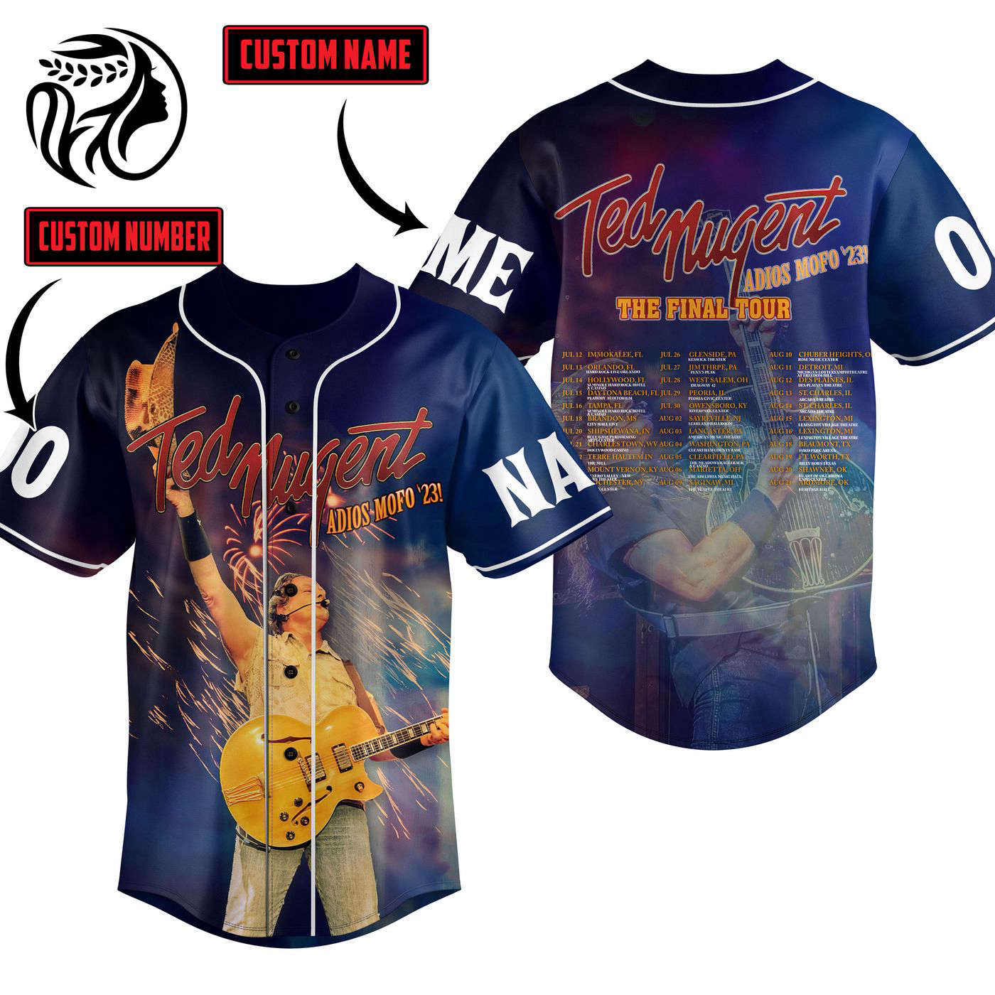 Ted Nugent Baseball Jersey For Men Women And Kids Gift