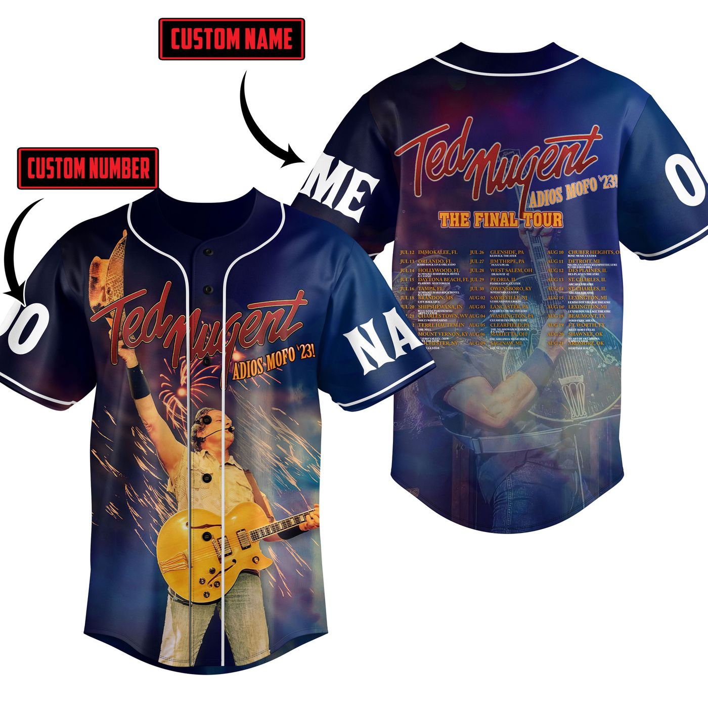 Ted Nugent Baseball Jersey For Men Women And Kids Gift