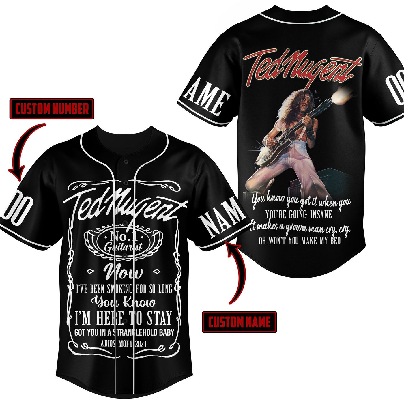 Ted Nugent Baseball Jersey For Men Women And Kids Gift