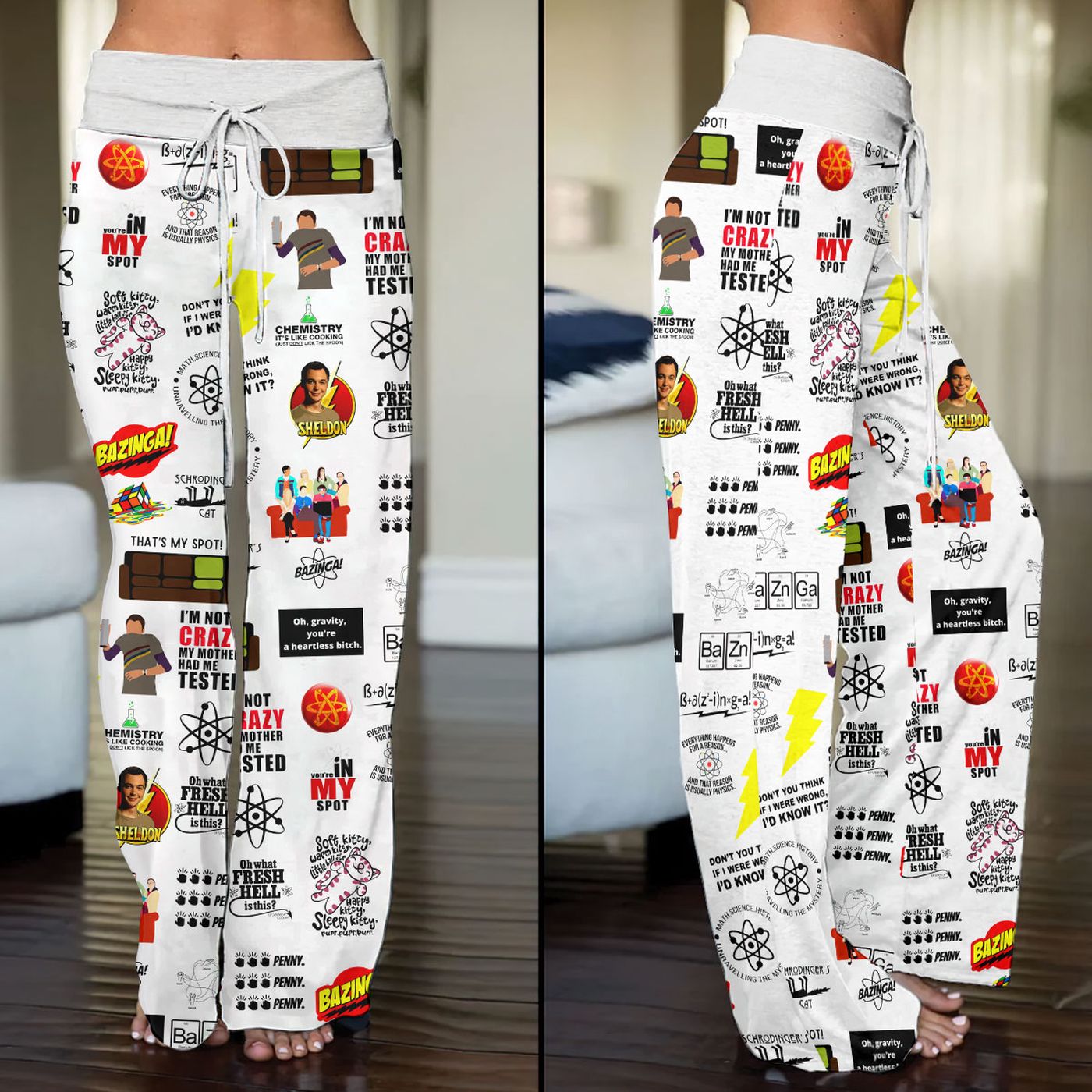 The Big Bang Theory High-Waisted Straight-Leg Trousers  – Gift for Women