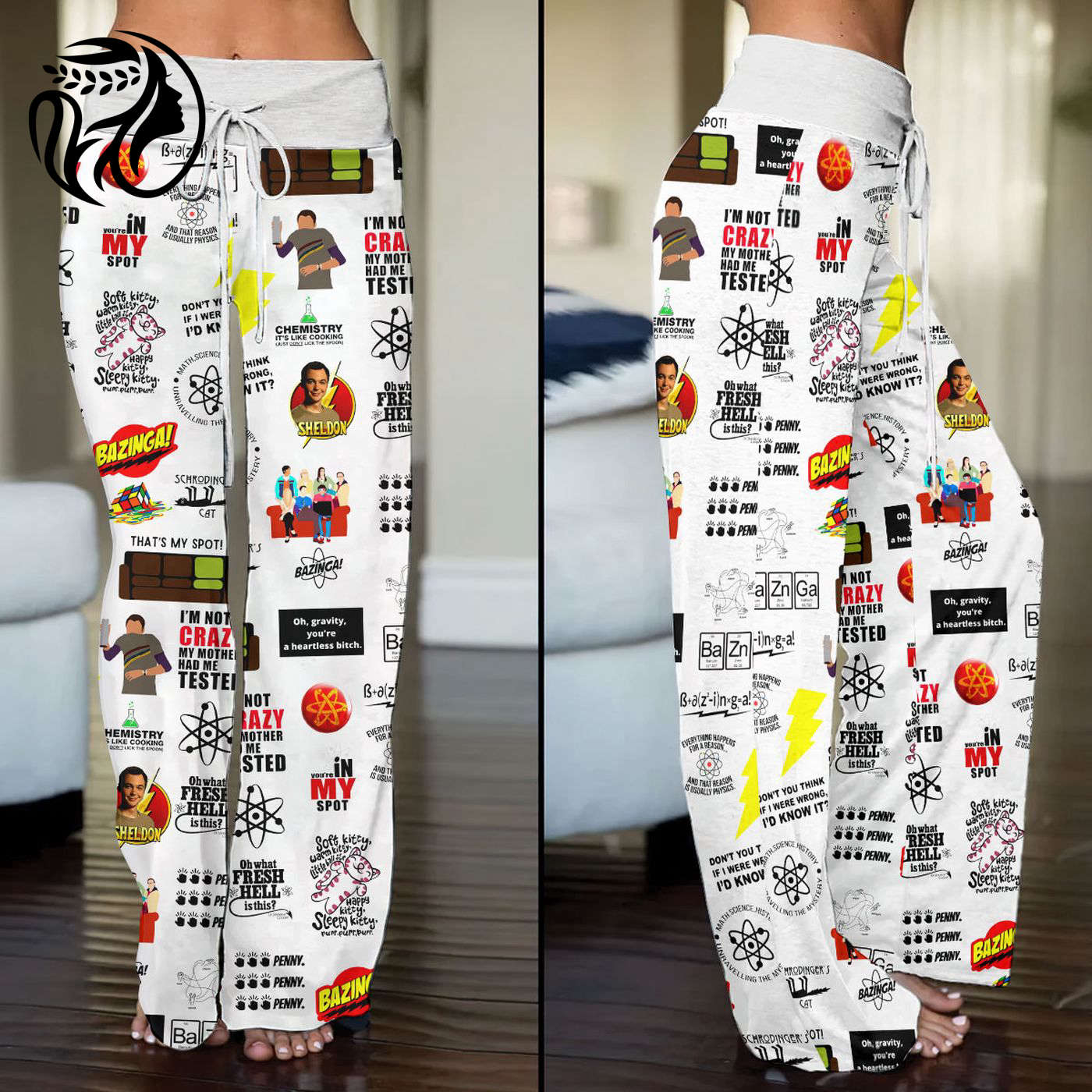 The Big Bang Theory High-Waisted Straight-Leg Trousers  - Gift for Women