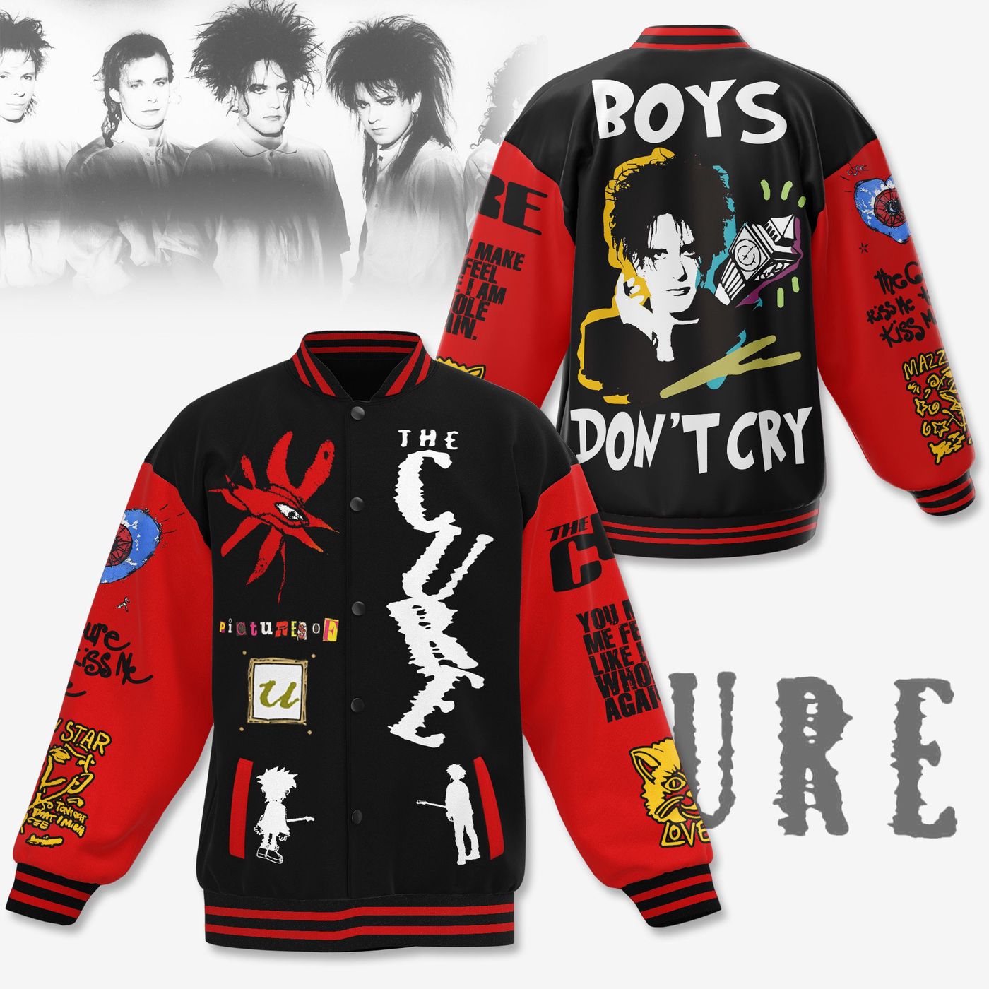 The Cure Boys New Premium Baseball Jacket Gift For Fan The Cure Boys New Premium Baseball Jacket Gift For Fan