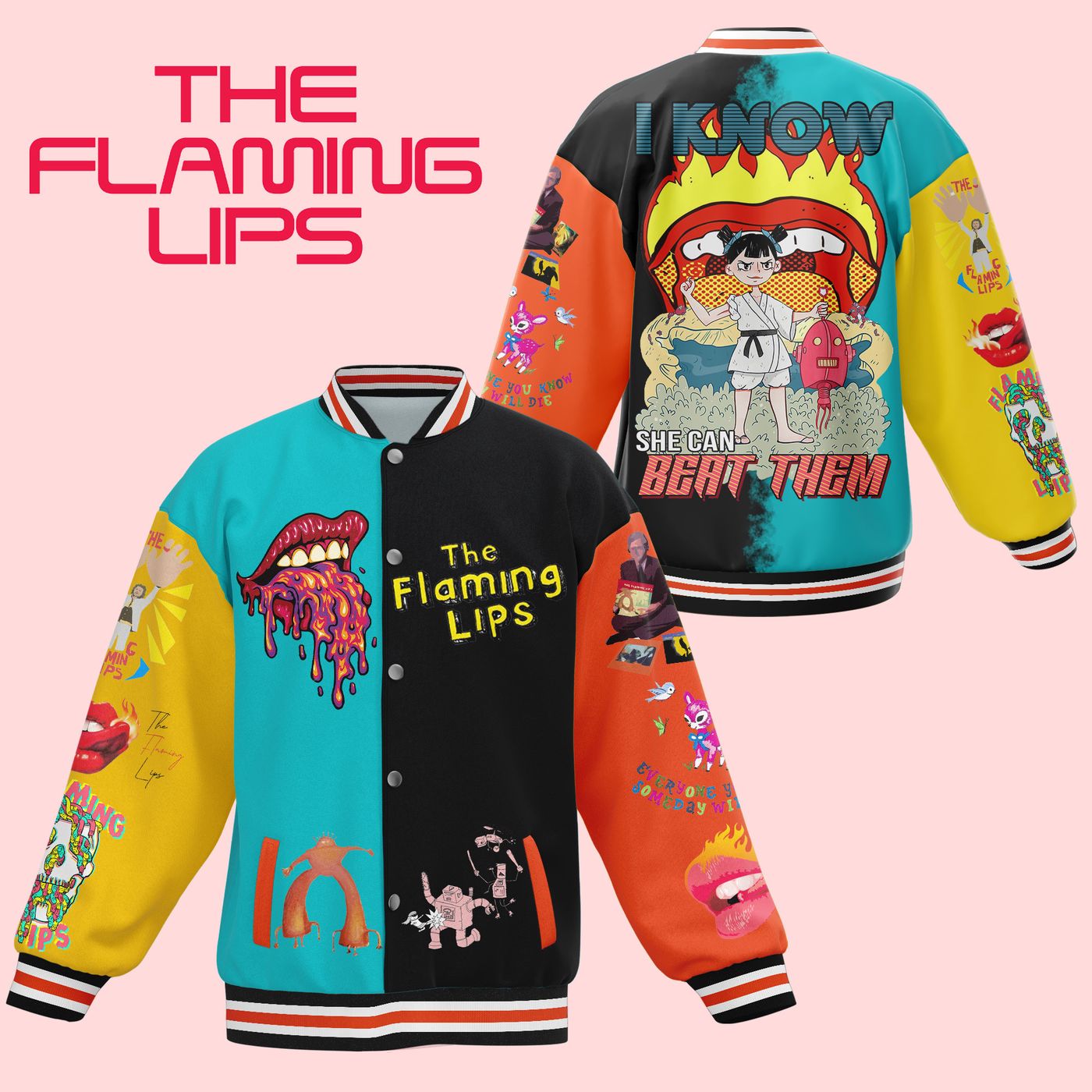The Flaming Lips New Premium Baseball Jacket Gift For Fan The Flaming Lips New Premium Baseball Jacket Gift For Fan