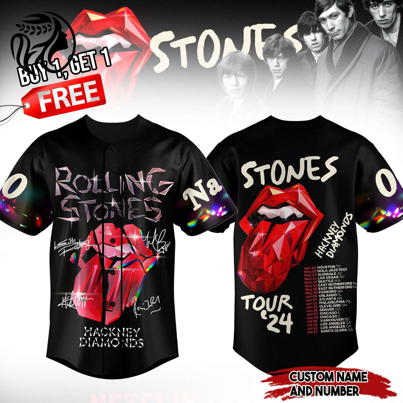 The Rolling Stones Baseball Jersey For Men Women And Kids Gift
