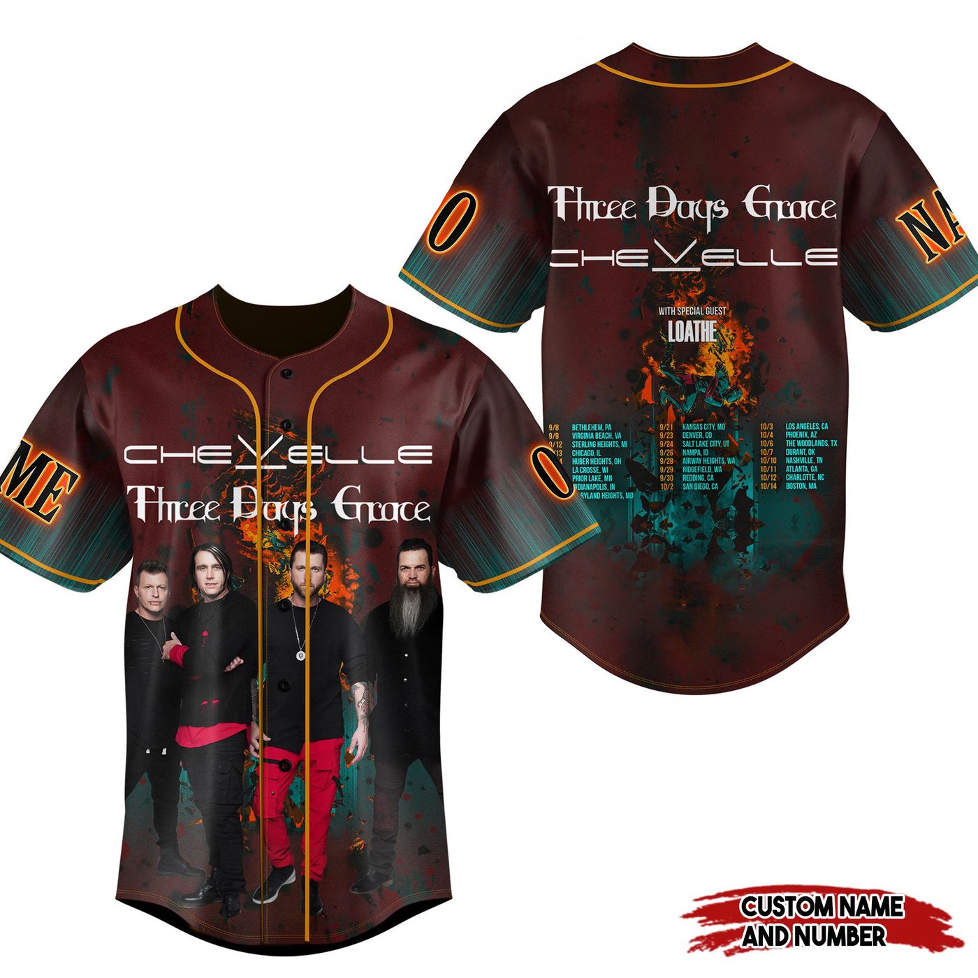 Three Days Grace Chevelle Baseball Jersey For Men Women And Kids Gift