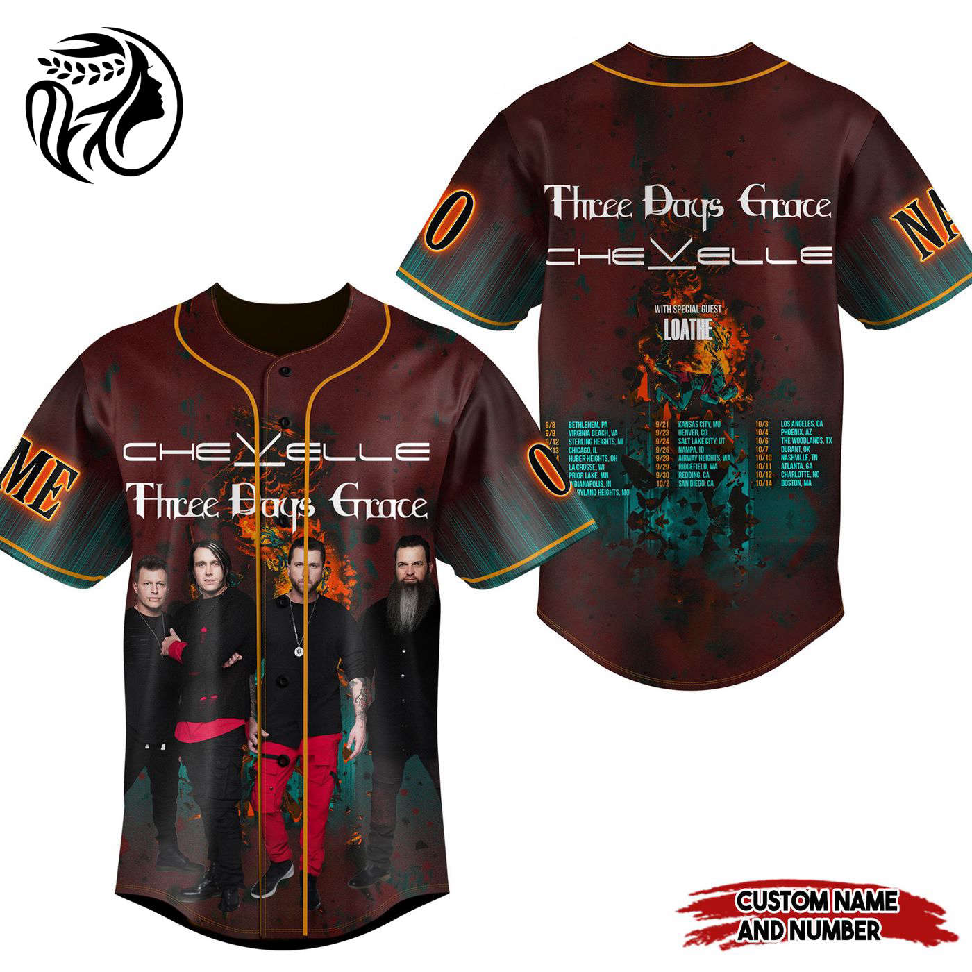 Three Days Grace Chevelle Baseball Jersey For Men Women And Kids Gift