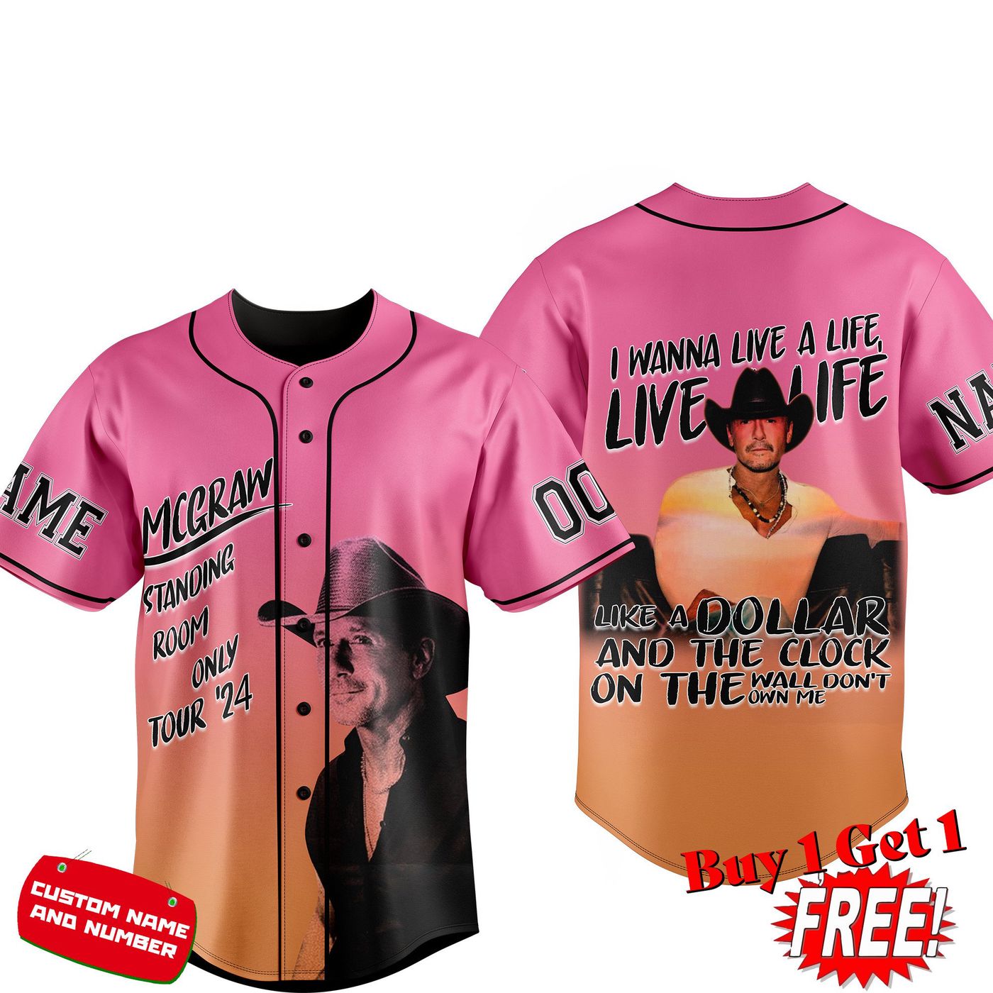 Tim McGraw Baseball Jersey For Men Women And Kids Gift
