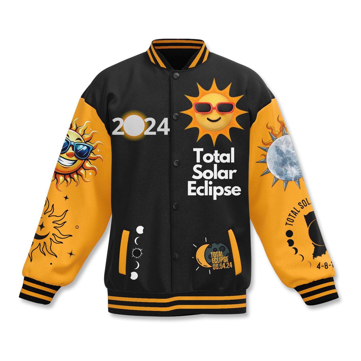 Total Solar Eclipse New Premium Baseball Jacket Gift For Fan Total Solar Eclipse New Premium Baseball Jacket Gift For Fan
