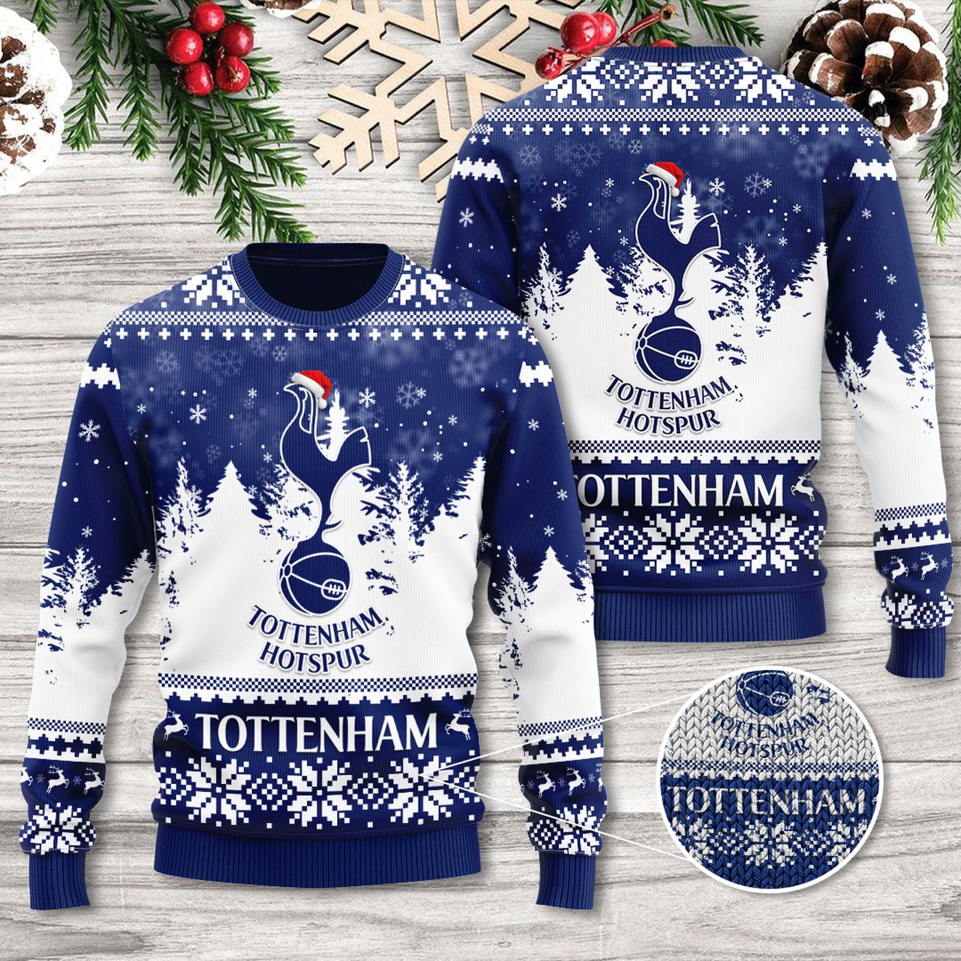 Tottenham Hotspur FC 3D Ugly Sweater  – Gift for Women –  – Gift for Women for Men Women Christmas Day
