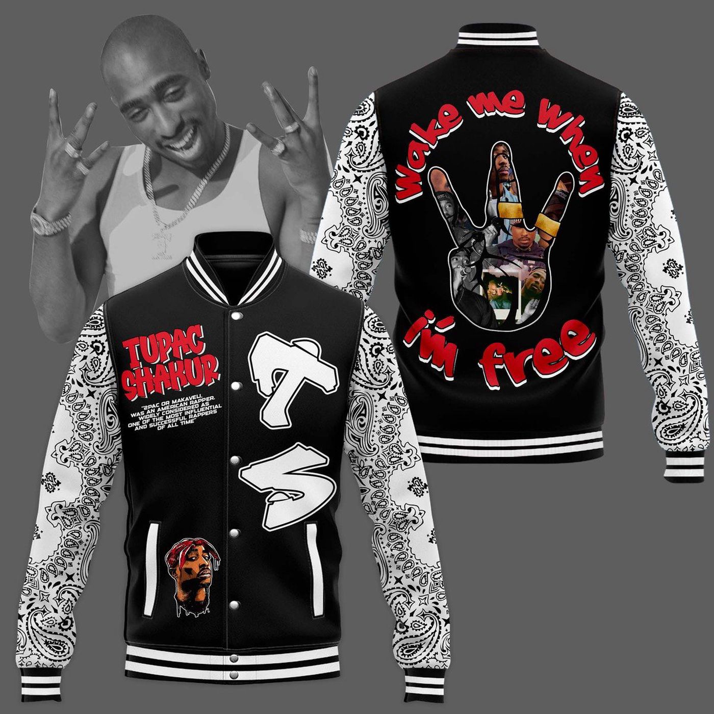 Tupac Shakur New Premium Baseball Jacket Gift For Fan Tupac Shakur New Premium Baseball Jacket Gift For Fan