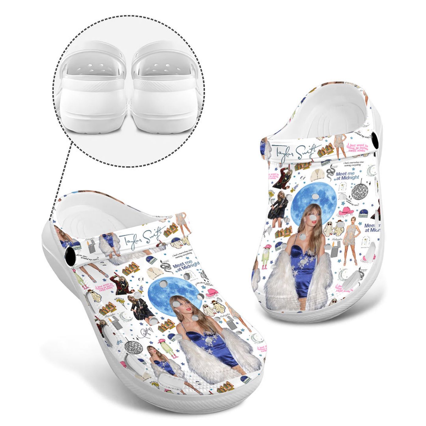 Step in Style with Taylor Swift White High-Sole Clogs – Unique Design for Fashion-Forward Looks