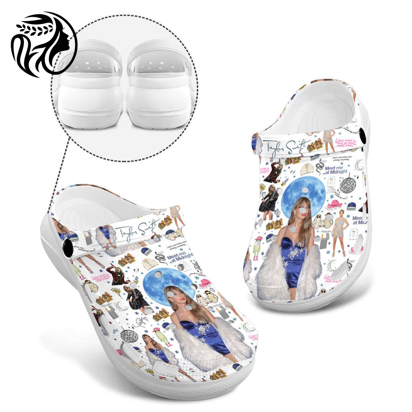 Step in Style with Taylor Swift White High-Sole Clogs – Unique Design for Fashion-Forward Looks