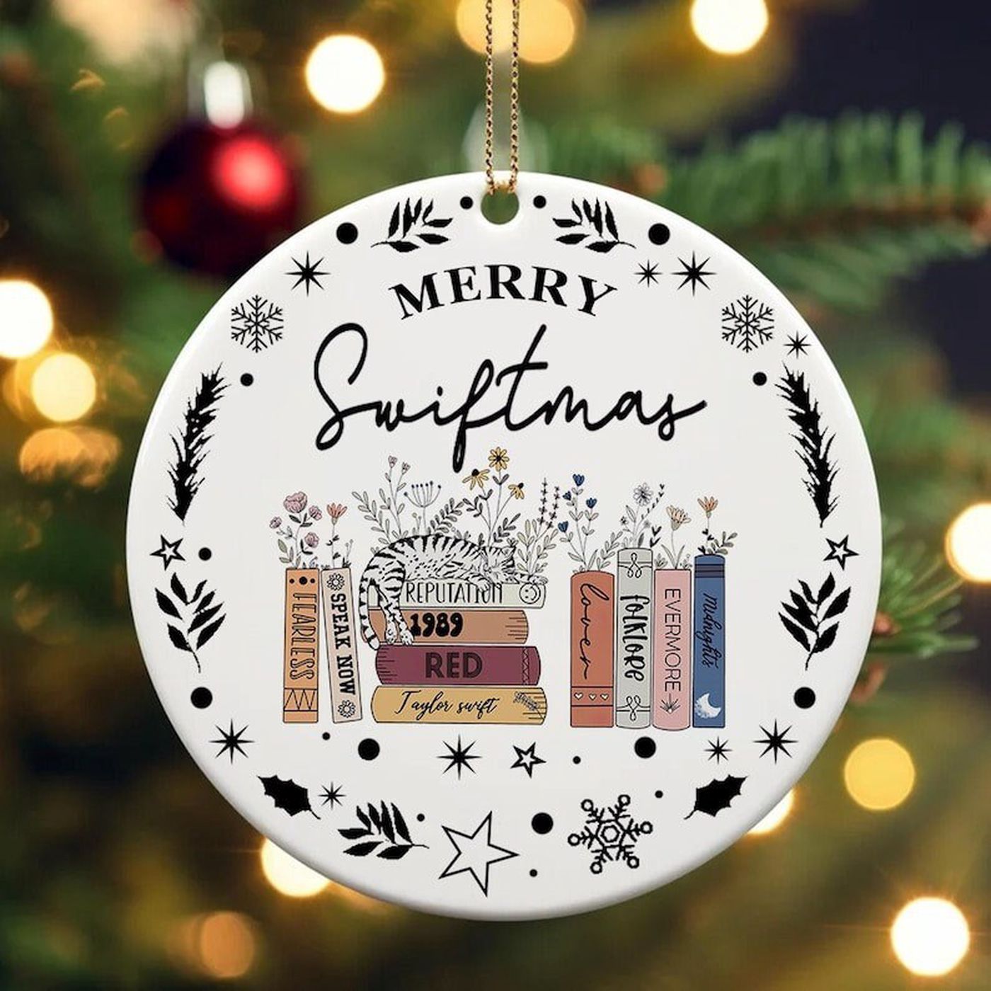 Taylor Swift Eras Tour Ceramic Ornament – Perfect Swiftie Fan Gift Vintage Design
