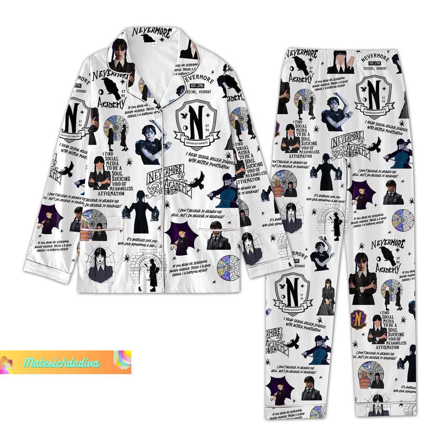 Cozy Wednesday Pajama Set for Women: Movie Night & Holiday Fun!
