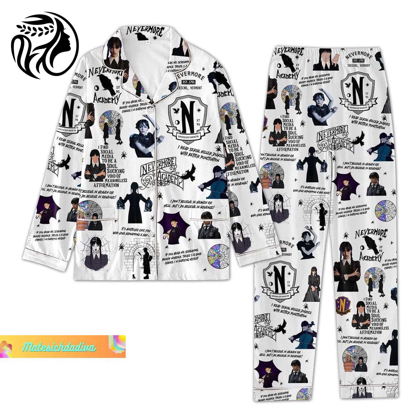 Cozy Wednesday Pajama Set for Women: Movie Night & Holiday Fun!