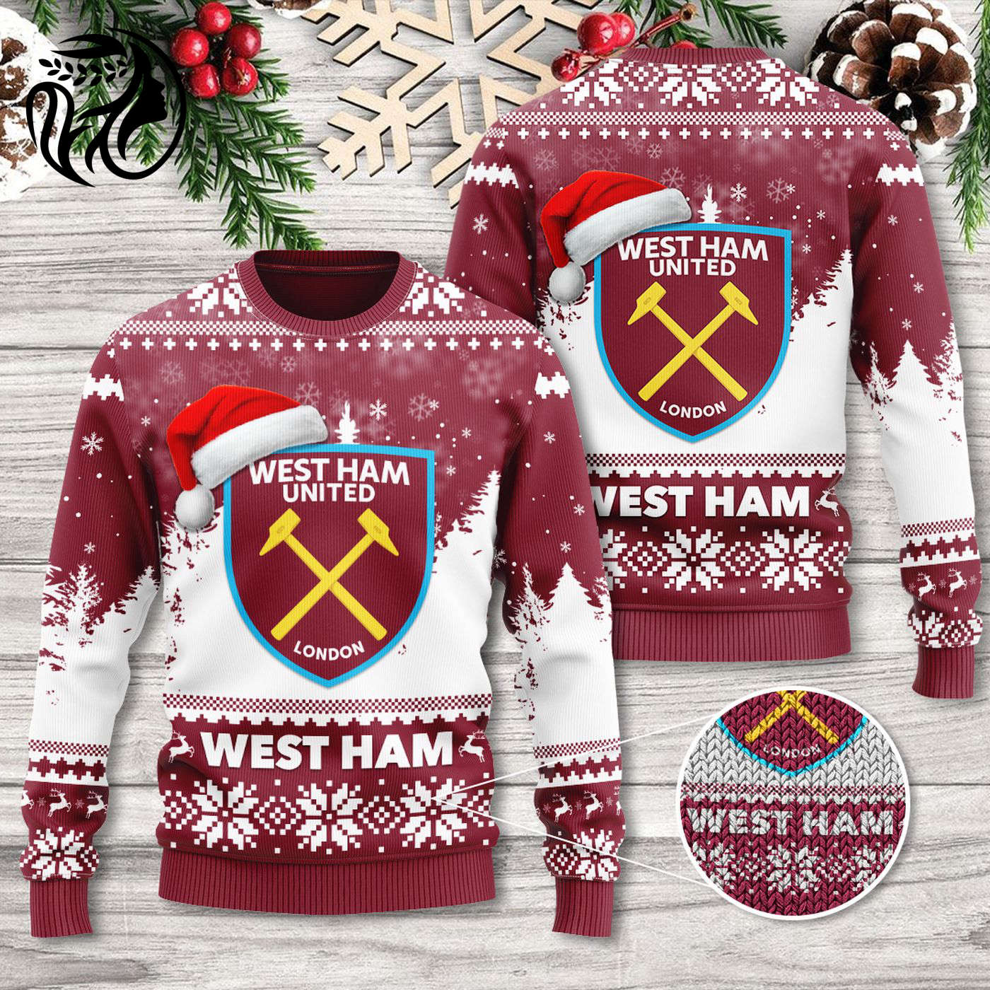 West Ham United FC 3D Ugly Sweater Gift – Gift for Men Women Christmas Day – Gift for Men Women Christmas Day