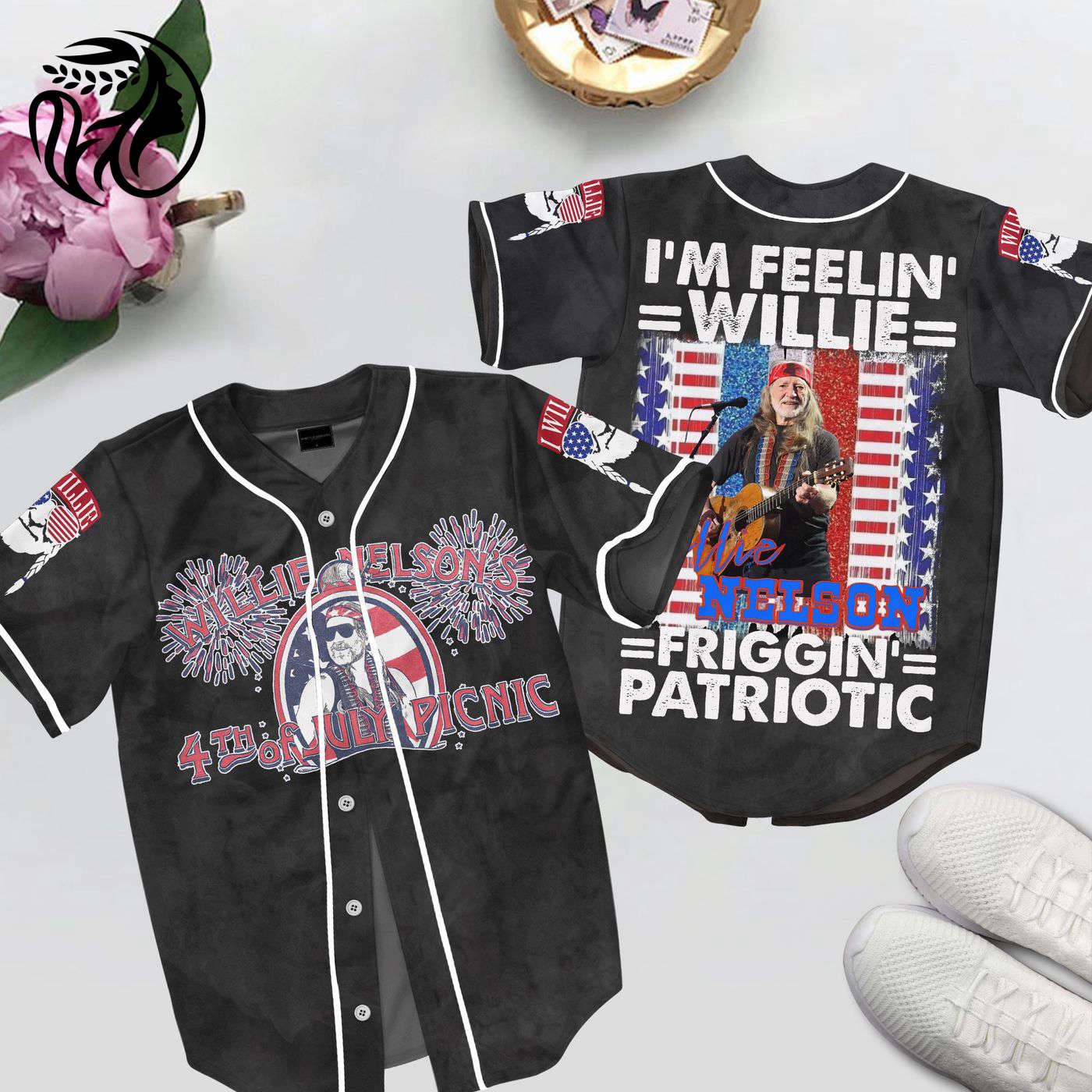 Willie Nelson Fourth of July Picnic Baseball Jersey For Men Women And Kids Gift