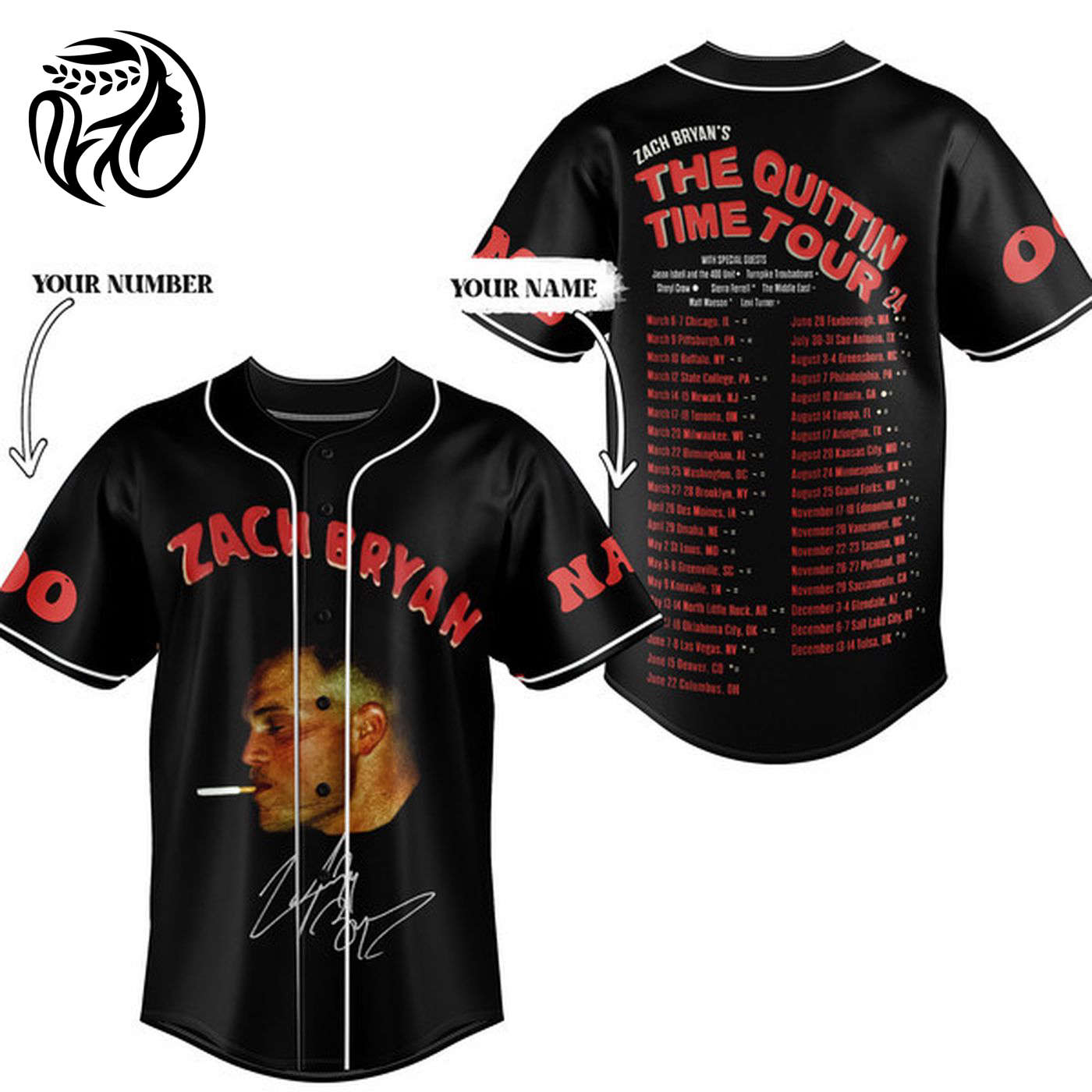 Zach Bryan The Quittin Time Tour Baseball Jersey For Men Women And Kids Gift