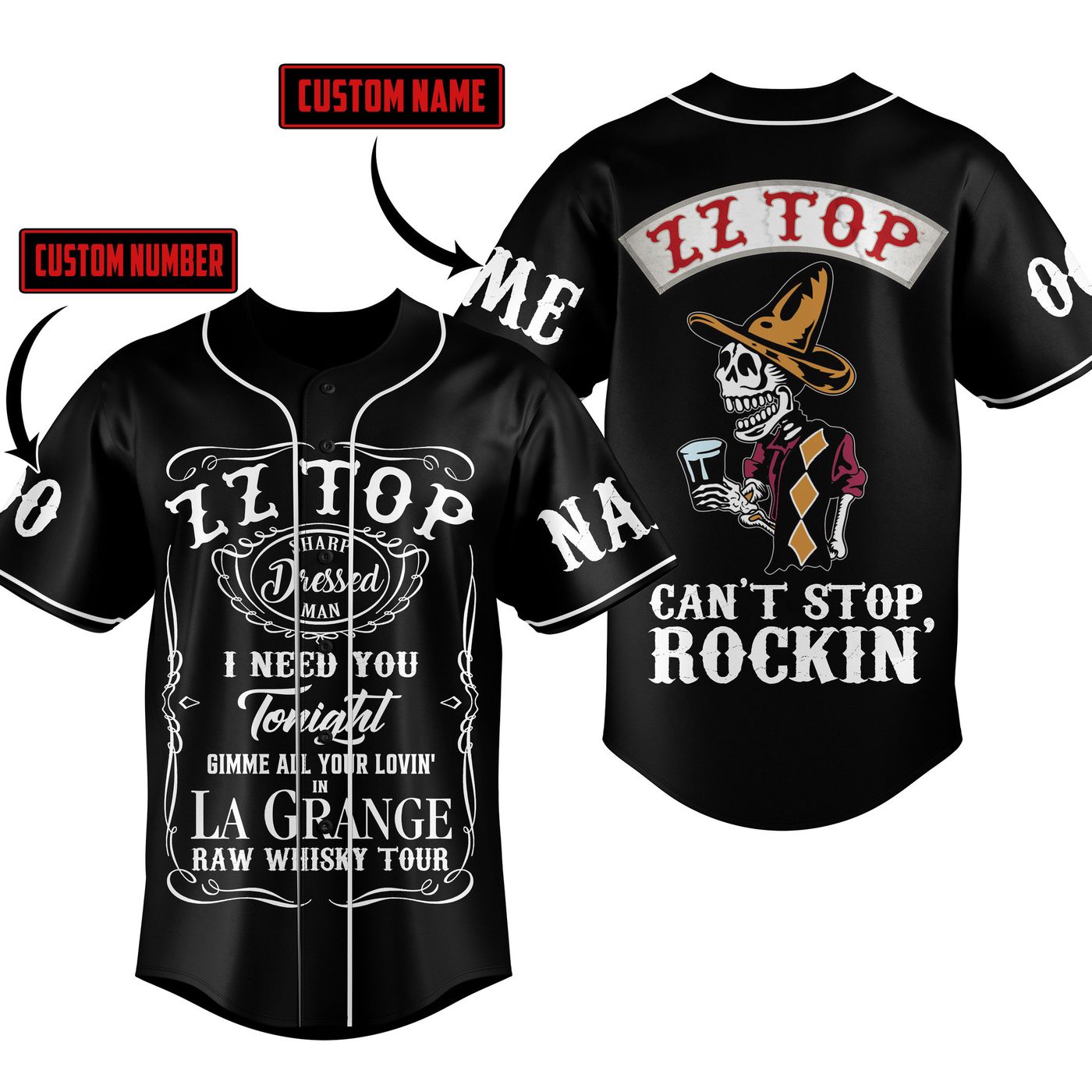 ZZ Top Baseball Jersey For Men Women And Kids Gift