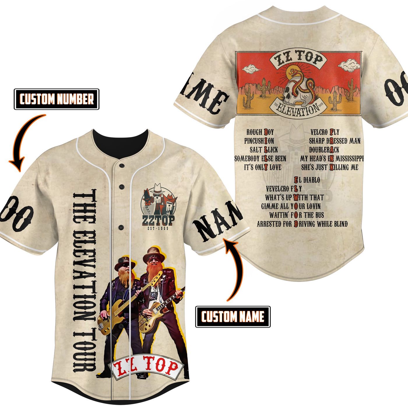 ZZ Top Baseball Jersey For Men Women And Kids Gift