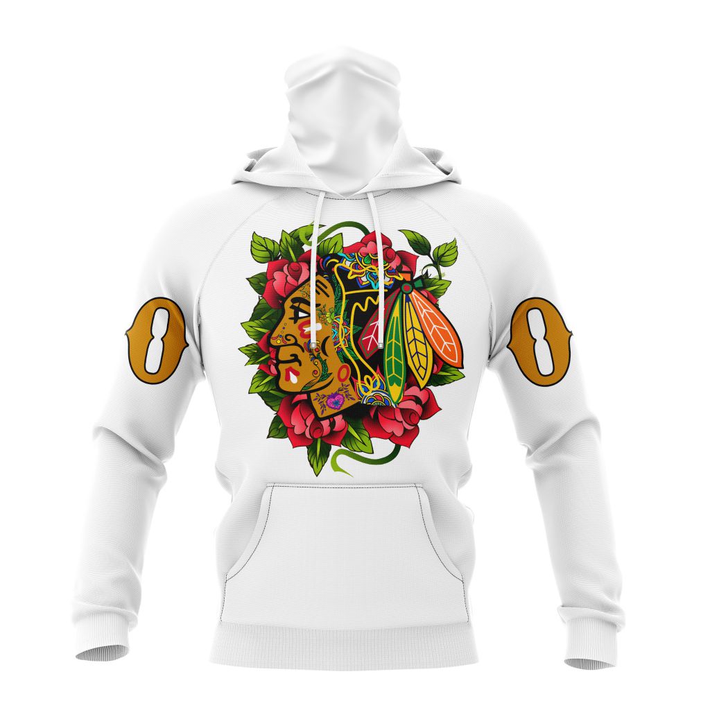 NHL Chicago BlackHawks | Specialized Unisex Kits Dia De Muertos 3d Printed Hoodie 3d Printed Hoodie