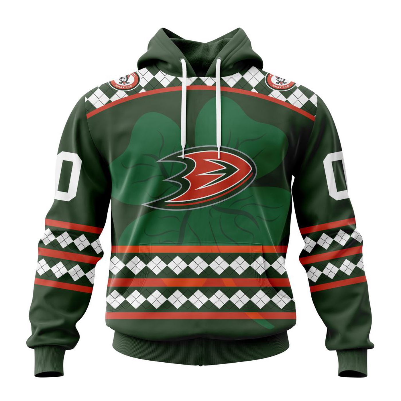 Anaheim Ducks | Specialized Unisex Kits Hockey Celebrate St Patrick’s Day V0222 3d Printed Hoodie 3d Printed Hoodie