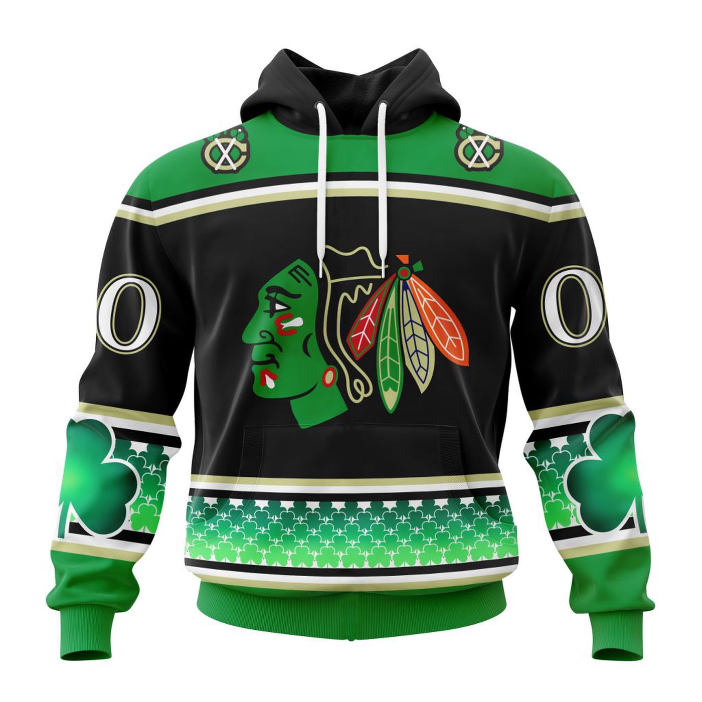 Chicago Blackhawks | Specialized Unisex Kits Hockey Celebrate St Patrick’s Day V0122 3d Printed Hoodie 3d Printed Hoodie