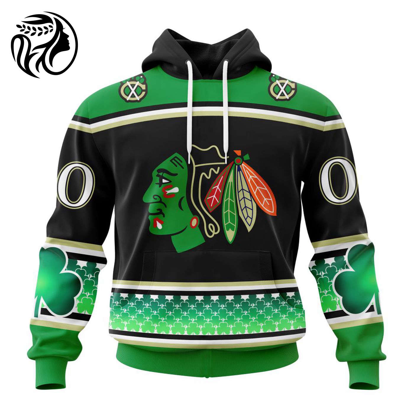 Chicago Blackhawks | Specialized Unisex Kits Hockey Celebrate St Patrick’s Day V0122 3d Printed Hoodie 3d Printed Hoodie