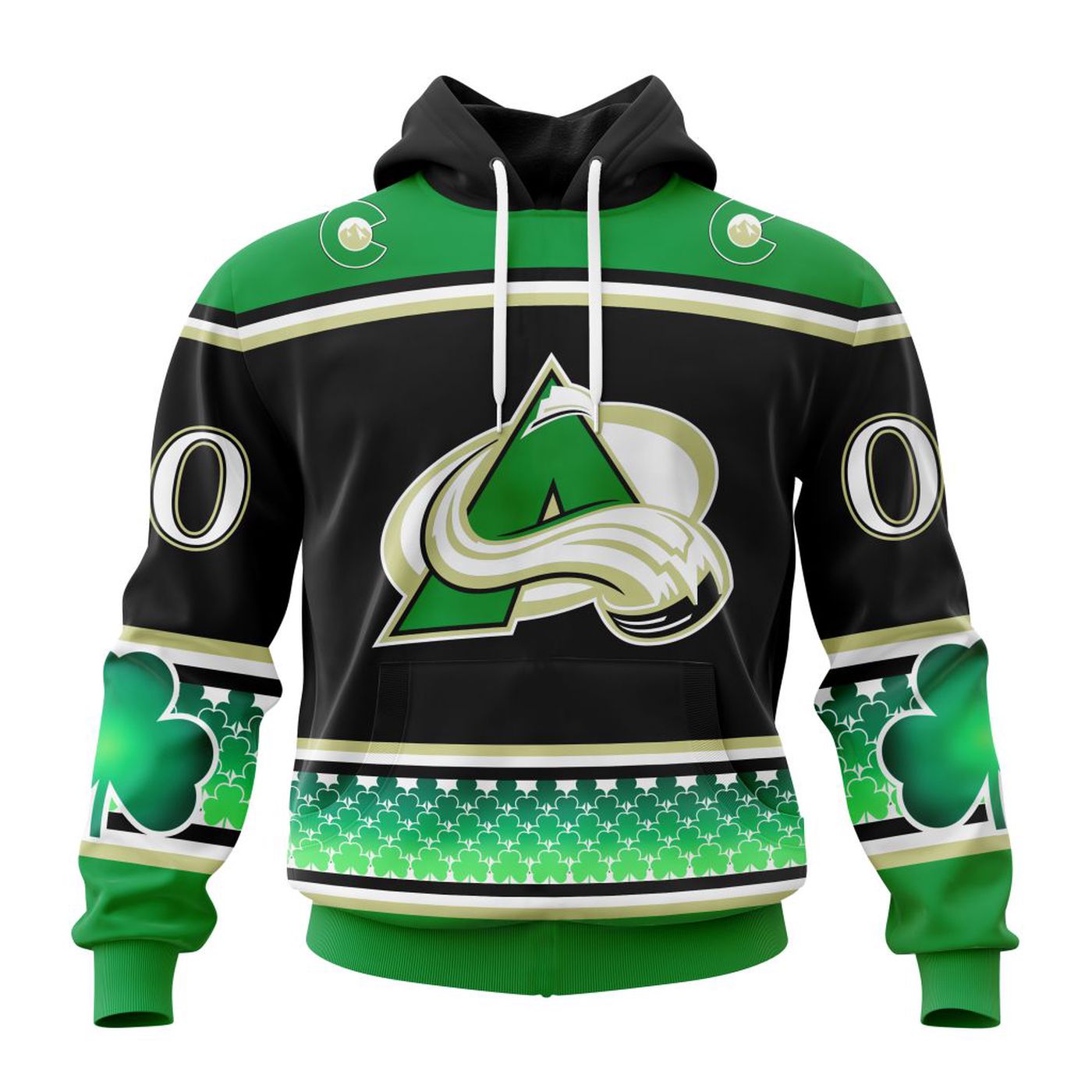 Colorado Avalanche | Specialized Unisex Kits Hockey Celebrate St Patrick’s Day V0122 3d Printed Hoodie 3d Printed Hoodie