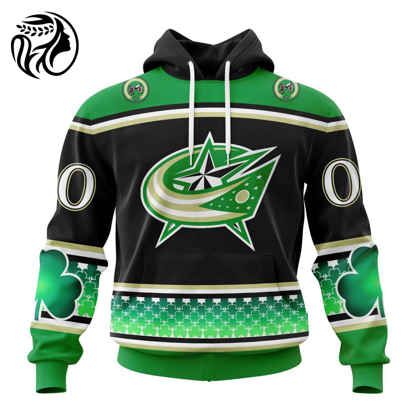Columbus Blue Jackets | Specialized Unisex Kits Hockey Celebrate St Patrick’s Day V0122 3d Printed Hoodie 3d Printed Hoodie